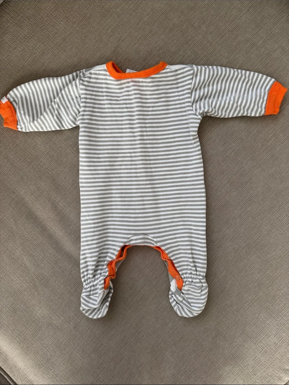 Coccoli Gray & Orange Striped Footed One-Piece